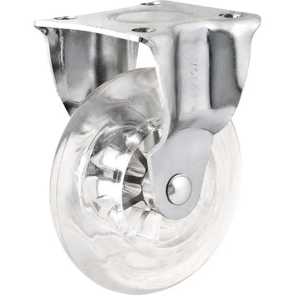 Rodízio Fixo Leve de Poliuretano Transparente 3" 55kg - VONDER