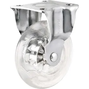 Rodízio Fixo Leve de Poliuretano Transparente 3" 55kg - VONDER