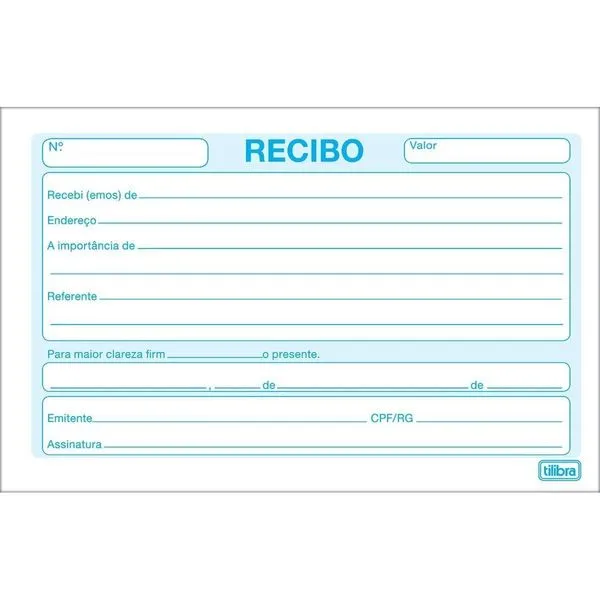 Recibo Comercial Tilibra sem Canhoto Pequeno em Papel Tamanho 21 X 10,5 cm Bloco com 50 Unidades Recibo Comercial Tilibra sem Canhoto Pequeno em Papel Tamanho 21 X 10,5 cm