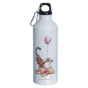 Garrafa Alumínio 500ml Com Mosquetão Winnie The Pooh