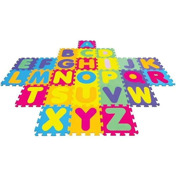 Brinquedo Pedagógico EVA Alfabeto 26 Peças 28x28cm 5mm Atóxico Lavável Colorido Evamax Brinquedo Pedagógico EVA Alfabeto 26 Peças 28x28cm Atóxico Evamax