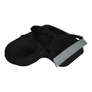 Kit Porta Detergente Com Rodinho Plástico Preto 18x19x5cm - Keita
