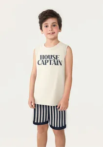 Conjunto Curto Infantil Menino Com Estampa - Branco 010