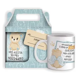 Caneca Cerâmica Baby Urso Rosa Disarz CANECA CERAMICA BABY URSO ROSA DISAR