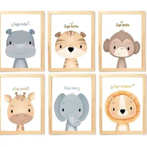 Quadro Infantil 6 un A4 vidro e pendurador