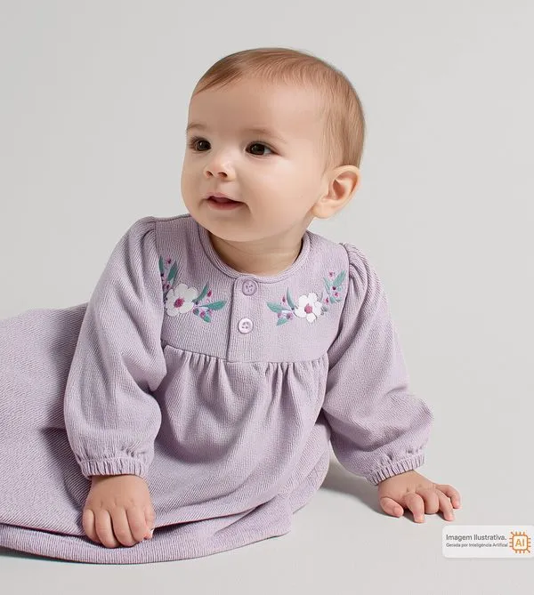 Vestido Flores Lilas - M