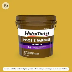 Tinta Acrilica Premium Fosca Pisos E Paredes Hidrotintas 15L Amarelo Demarcacao (MP)