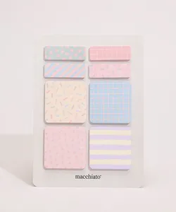 cartela de adesivos para notas estampados rosa Único