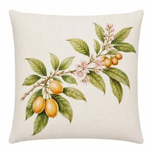 Capa Almofada Pássaros E Flores Galho Botânico Veludo 43x43cm 2610 - Tuti Gottô