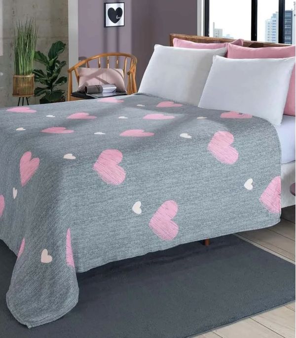 Manta Flannel Casal Lar E Lazer Cinza UN / Cinza