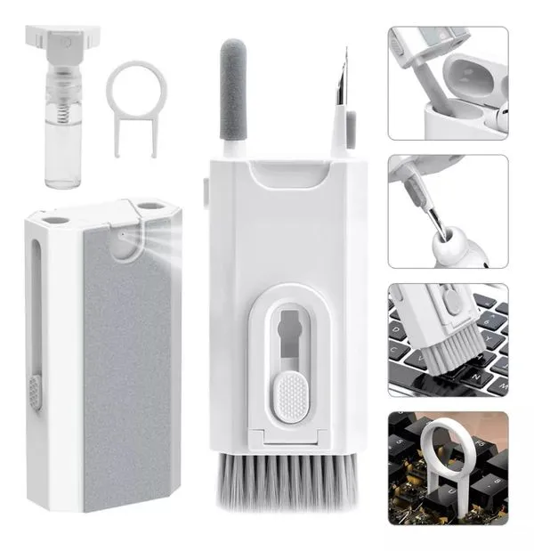 Kit De Limpeza Multifuncional 8x1 - Teclado, Fones, Celular, Tablet e Cameras Digital