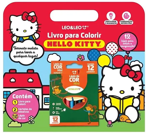 Maleta Folhas Para Colorir Hello Kitty