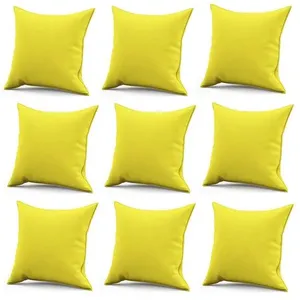 Kit 09 Capa De Almofada Decorativa Quadrada Lih 45x45cm Luxo Corino Amarelo