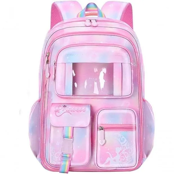 Mochila Escolar De Grande Capacidade Meninas Escola Material Escolar Volta As Aulas Rosa