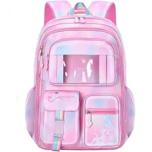 Mochila Escolar De Grande Capacidade Meninas Escola Material Escolar Volta As Aulas Rosa