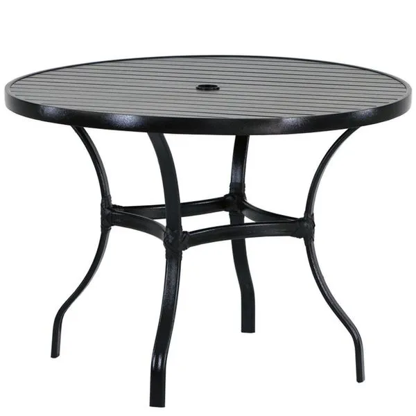 Mesa Roma Com Tampo Ripado 120 Cm Alumínio Preto