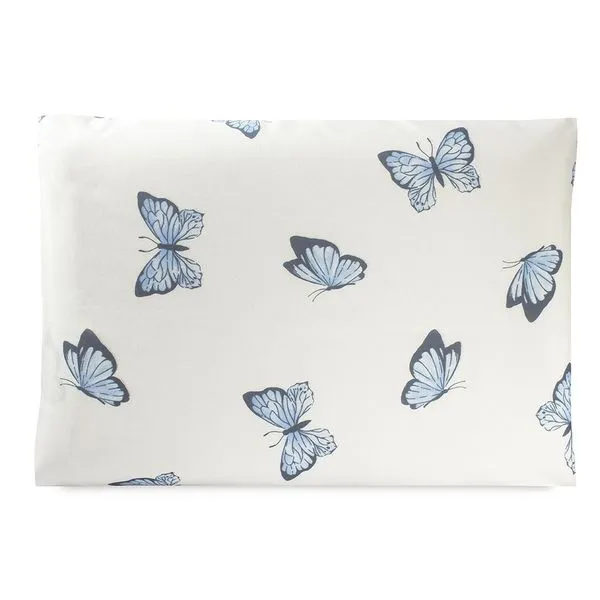 Kit de Fronhas Essencial Borboletas Azuis Tecido 150 Fios 50cm X 70cm 2 Peças Azul Casa Modelo Enxovais Kit de Fronhas Essencial Borboletas Azuis 150 Fios 50cm X 70cm 2 Peças Azul Casa Modelo Enxovais