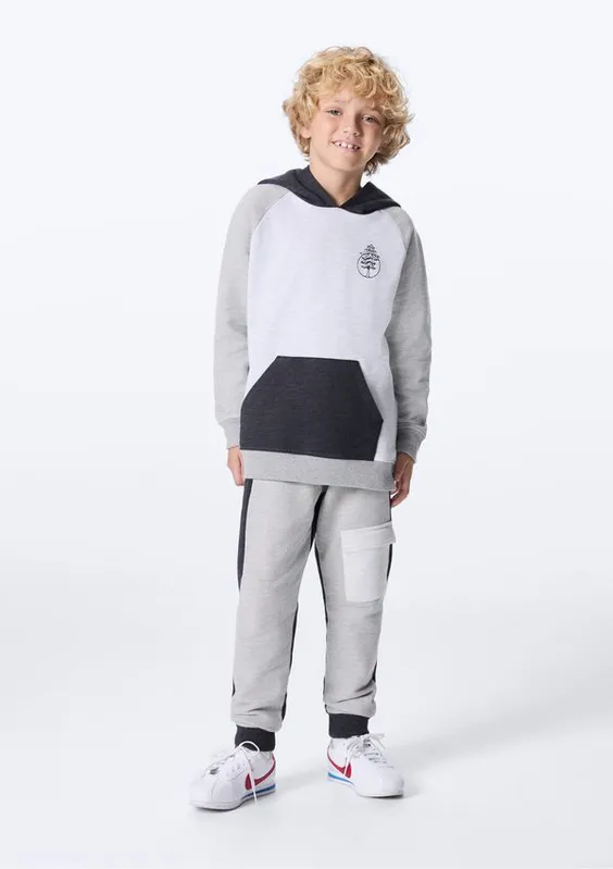 Calça Infantil Menino Jogger Com Bolso Cargo - Cinza 005