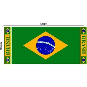 Painel Decorativo Bandeira do Brasil TNT 1,40M X 0,63M Kit com 25 Verde Mewi Painel Bandeira do Brasil TNT 1,40M X 0,63M Kit 25 Verde Mewi