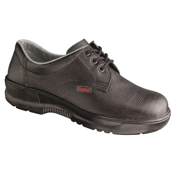 Sapato de Couro Preto com Cadarço com Biqueira Plástica - CONFORTO 39