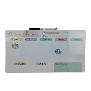 Lousa Magnética Mensal Branco 6415 para Planejamento Semanal e Tarefas 30CM Branco Lousa Magnética Mensal Branco 6415 para Planejamento Semanal 30CM Branco