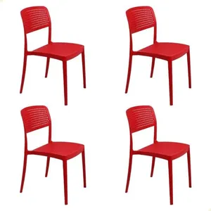 Kit 4 Cadeira Tramontina Serena Em Polipropileno Cor Vermelho 92096040