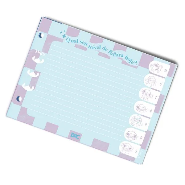 Refil Para Mini Fichário Disney Stitch 80 Folhas 4078RE - Dac