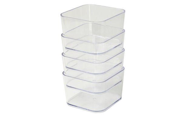 Porta objetos pequeno kit com 4 peças cristal PROTÊA