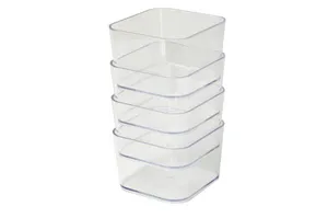 Porta objetos pequeno kit com 4 peças cristal PROTÊA