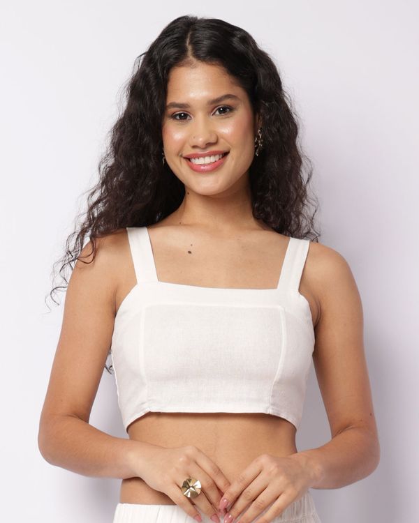 Blusa Feminina Berry & Co. Cropped Viscolinho Off White M