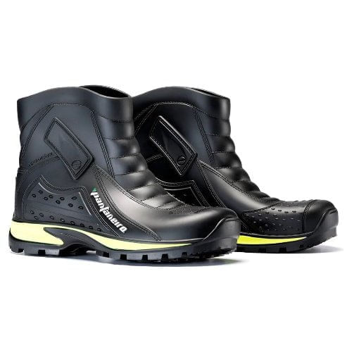Bota De Chuva Impermeável N°43/44 Pantaneiro Cano Curto Preto E Amarelo (MP)