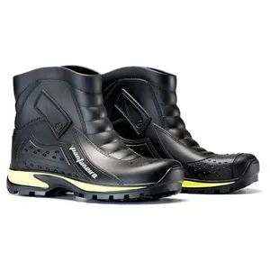 Bota De Chuva Impermeável N°43/44 Pantaneiro Cano Curto Preto E Amarelo (MP)