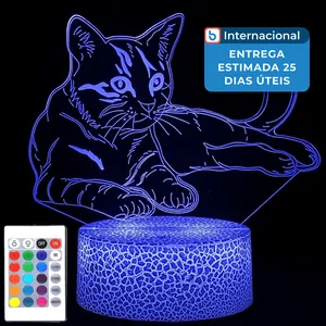 Luminária Ichony 3D Gato Deitado A-MBI
