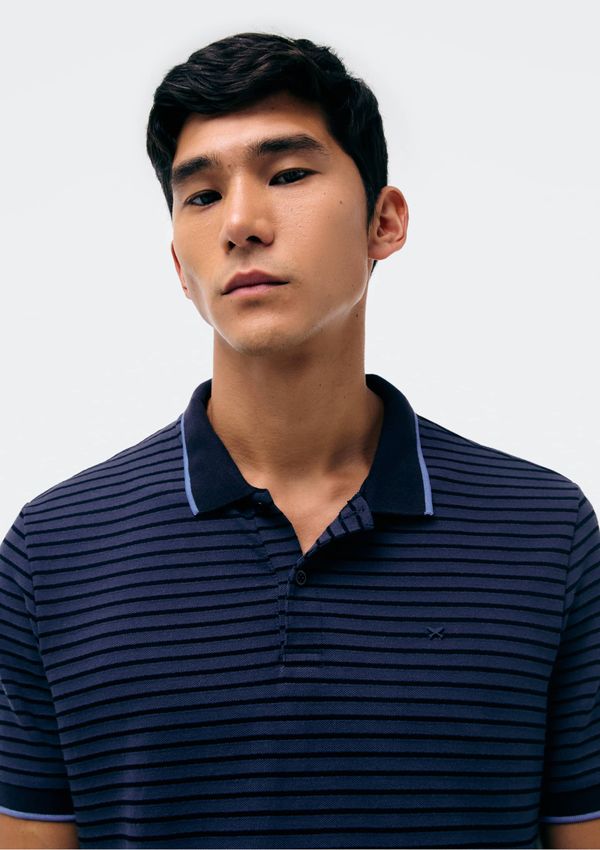 Camisa Polo Masculina Manga Curta Listrada - Azul P