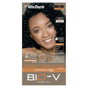 Coloração Creme Bio-v Vita Derm 1.0 Preto