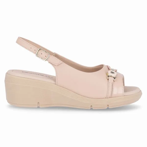Sandália Slingback Cecilia Anabela Médio Rose 38