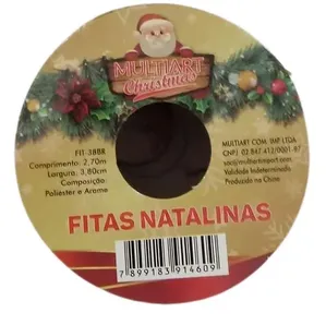 Fita Aramada Glitter Sortida Dourada Ou Vermelha Com 2,70 Metros