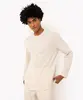 camiseta texturizada manga longa bege P