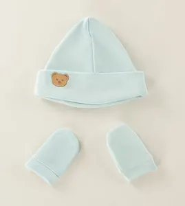 Kit Touca e Luva Suedine Comfy Azul - Tamanho único