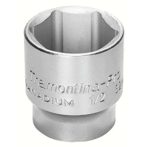 """Soquete Sextavado Em Aço Cromo Vanádio 10 Mm - Encaixe 1/2"""" Tramontina Pro Tramontina"""