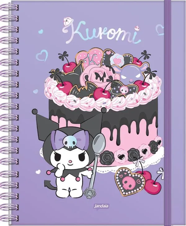 Caderno Universitário 1x1 80 Folhas Capa Dura Neo Kuromi