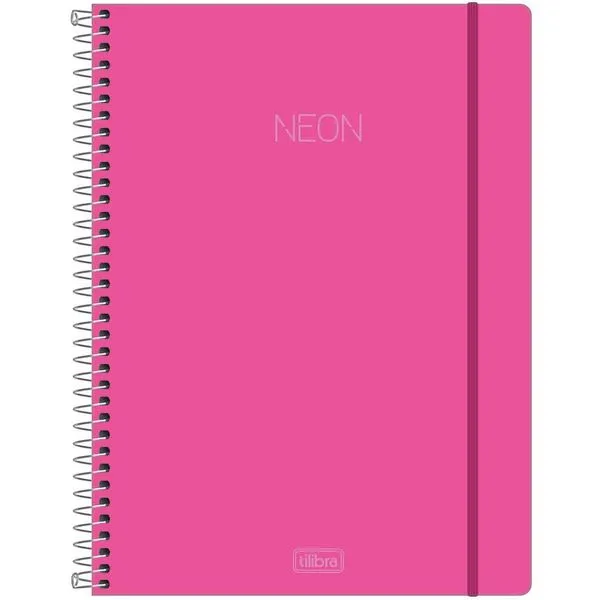 Caderno Universitário 1x1 80 Folhas Neon Rosa