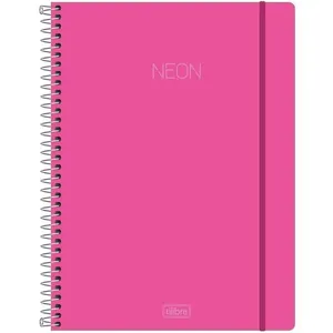 Caderno Universitário 1x1 80 Folhas Neon Rosa