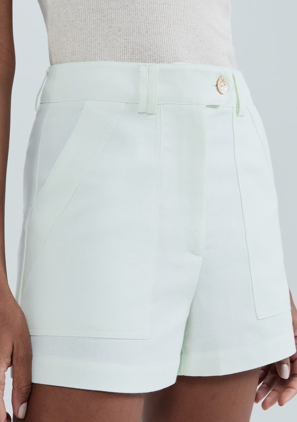 Shorts Feminino Cintura Alta Em Alfaiataria - Verde 042