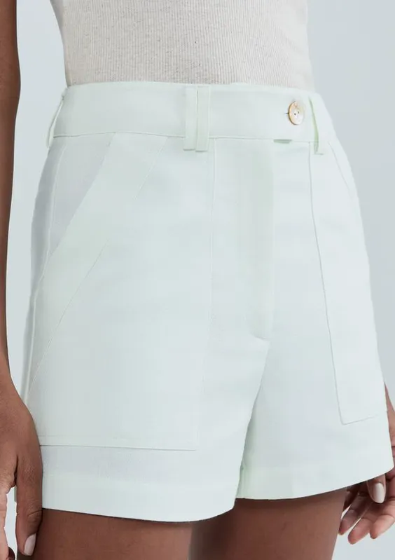 Shorts Feminino Cintura Alta Em Alfaiataria - Verde 044