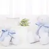 Pelúcias - 36 e 27 Cm - Barnie e Elliot - Branco Xadrez Azul - Biramar