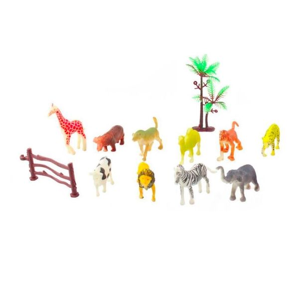 Kit Animais Selvagens De Brinquedo Wellkids 15 Peças WB6760 (MP)