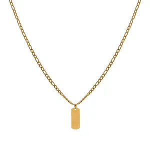 Colar Kyle de Aço Dourado Dourado Único