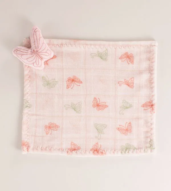 Naninha Microfibra com Pelúcia 32 x 32cm Alegria Borboletas