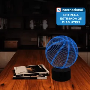 Lâmpada Azimom 3D USB Basquete Colorido A-MBI
